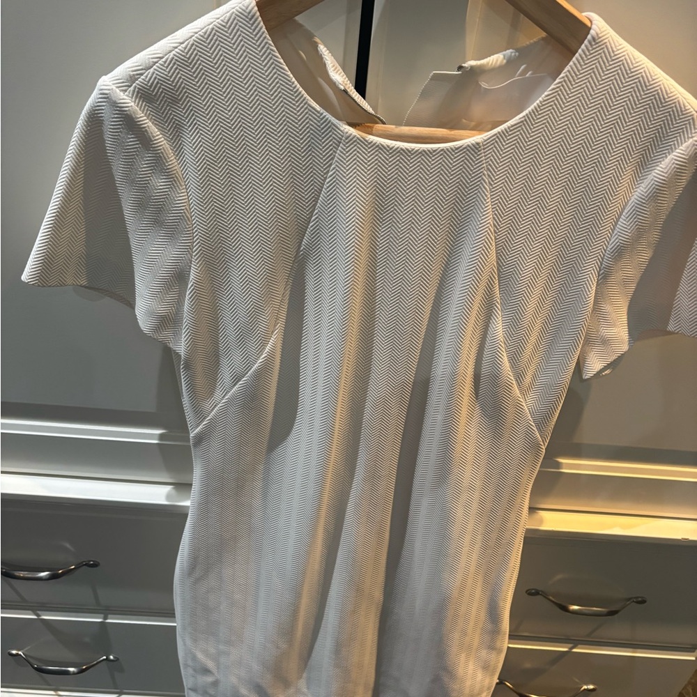 Hugo Boss Cream Zigzag Dress